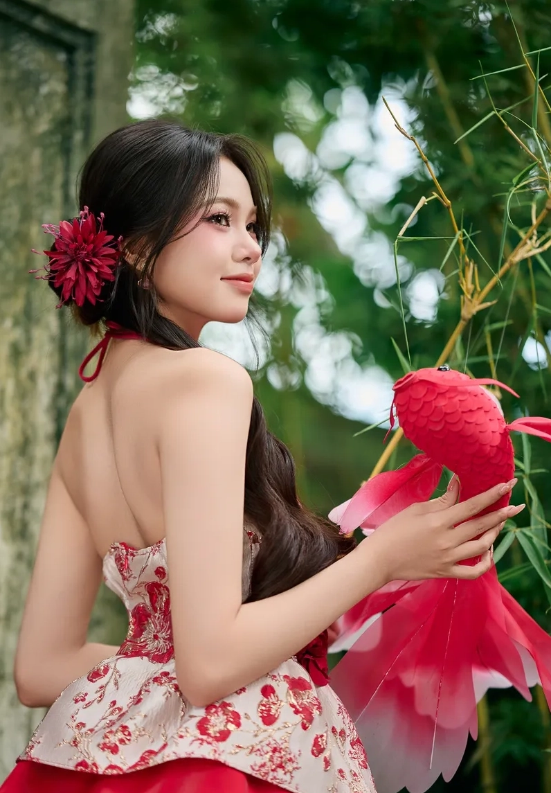 Bộ sưu tập ảnh gái xinh mặc áo yếm quyến rũ vạn người mê 5 Cô gái diện yếm mang đậm nét truyền thống tại khung cảnh làng cổ