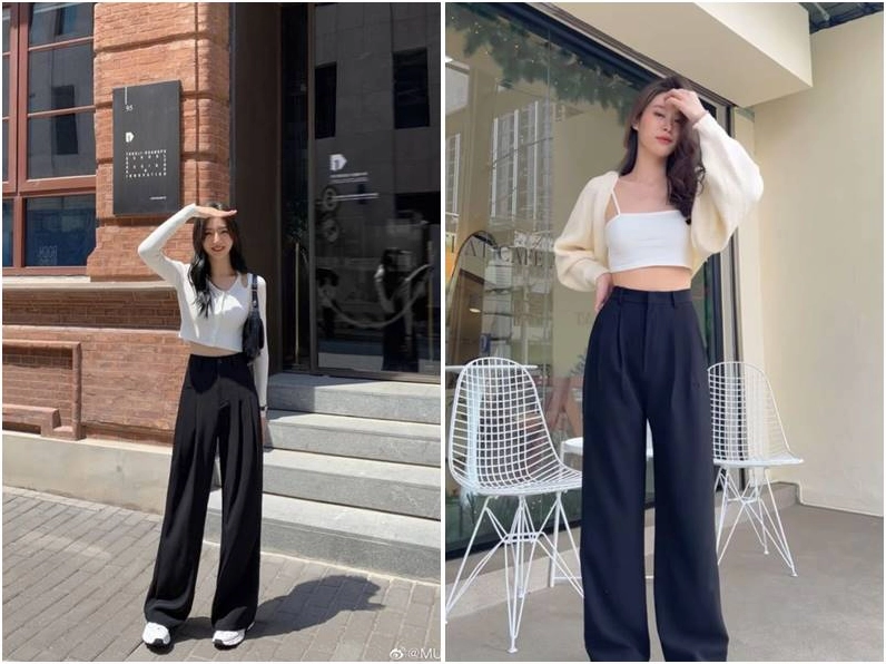Bộ sưu tập hình ảnh gái xinh mặc áo croptop ngắn siêu quyến rũ 6 Cô gái thanh lịch diện croptop với quần âu khoe eo thon tinh tế