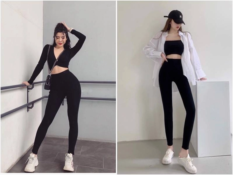 Bộ sưu tập hình ảnh gái xinh mặc áo croptop ngắn siêu quyến rũ 1 Cô nàng diện áo croptop phối cùng quần legging khoe vóc dáng thon gọn