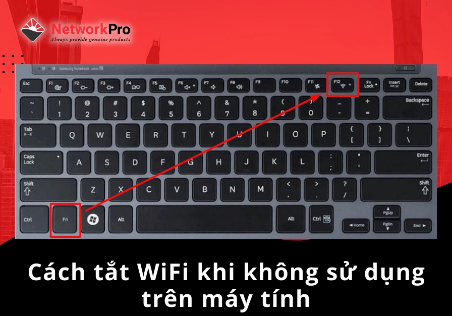 Công tắc chuyển đổi trạng thái mạng không dây trong phần trung tâm hành động của Windows
