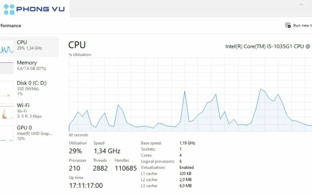 Cửa sổ Device Manager hiển thị danh sách các thiết bị phần cứng