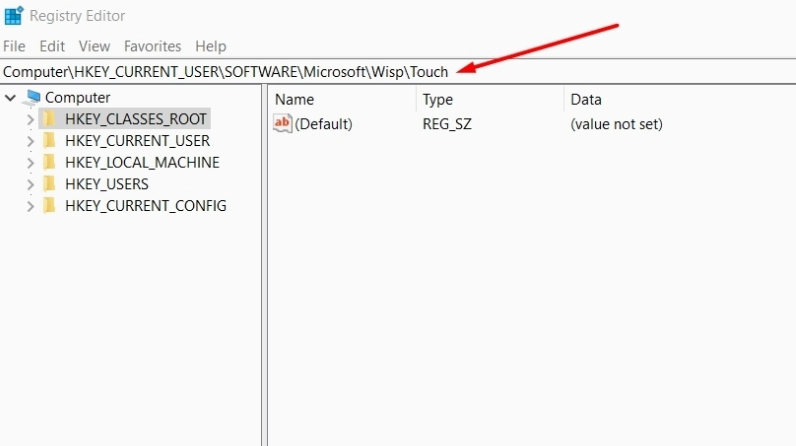Dán đường dẫn truy cập vào thanh địa chỉ của Registry Editor