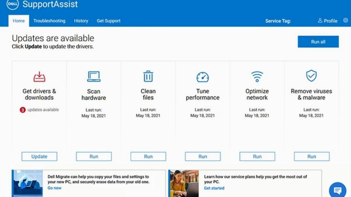 Hướng dẫn chi tiết cách mở nguồn laptop Dell khi gặp sự cố không lên màn hình 13 Dell SupportAssist