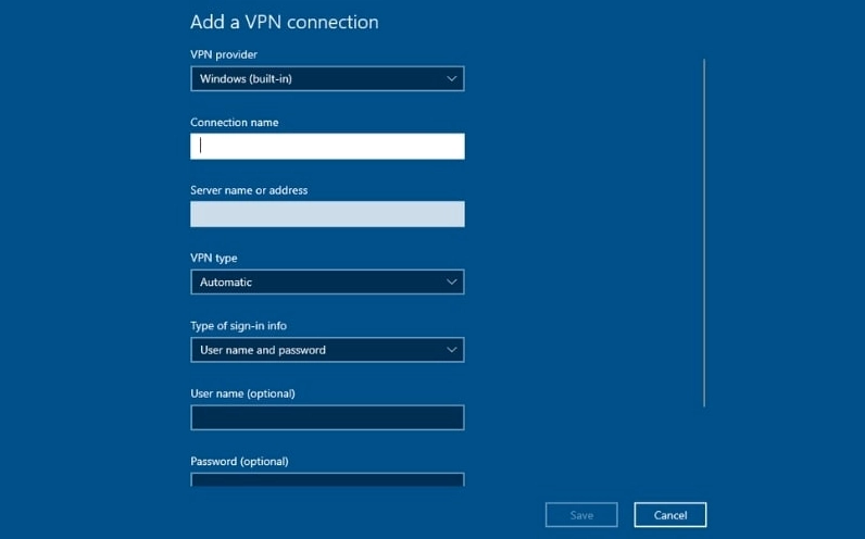 Hướng dẫn chi tiết cách đổi vpn trên laptop an toàn và hiệu quả nhất 6 Điền đầy đủ các thông tin cấu hình do nhà cung cấp dịch vụ cấp