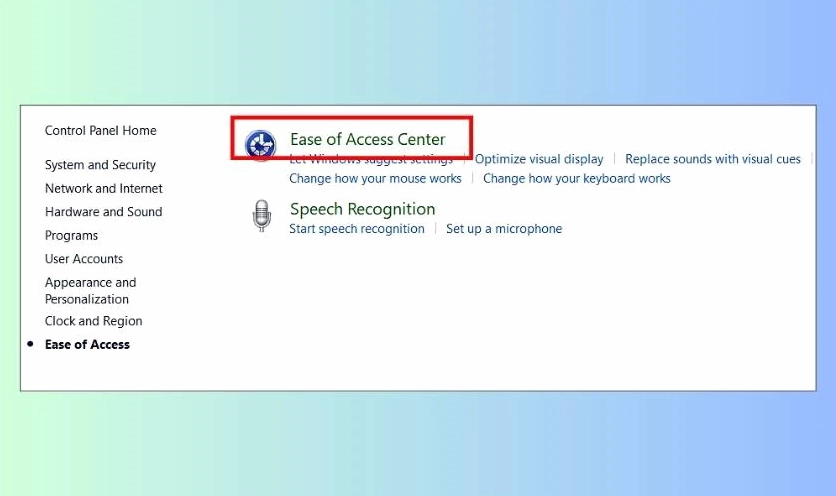 Hướng dẫn chi tiết cách bật bàn phím ảo trên laptop cực đơn giản 23 Ease of Access Center