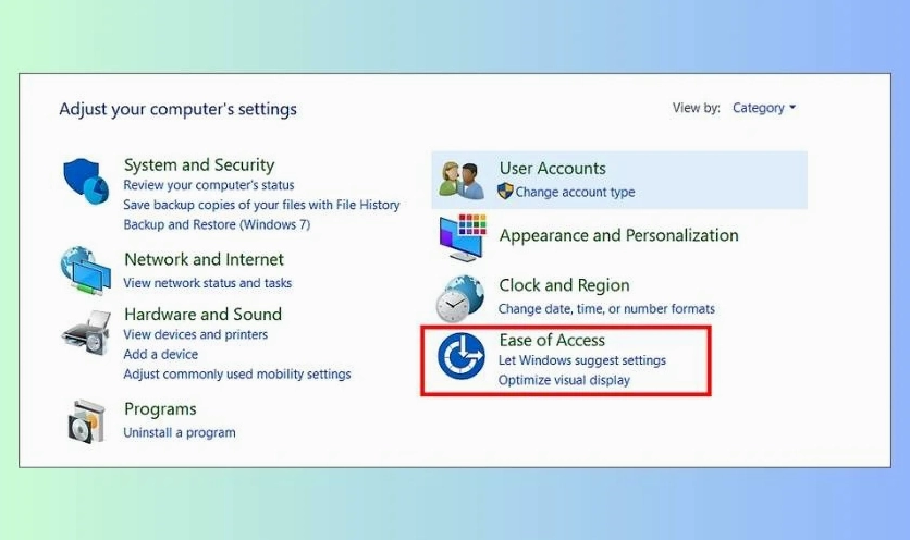 Hướng dẫn chi tiết cách bật bàn phím ảo trên laptop cực đơn giản 11 Ease of Access