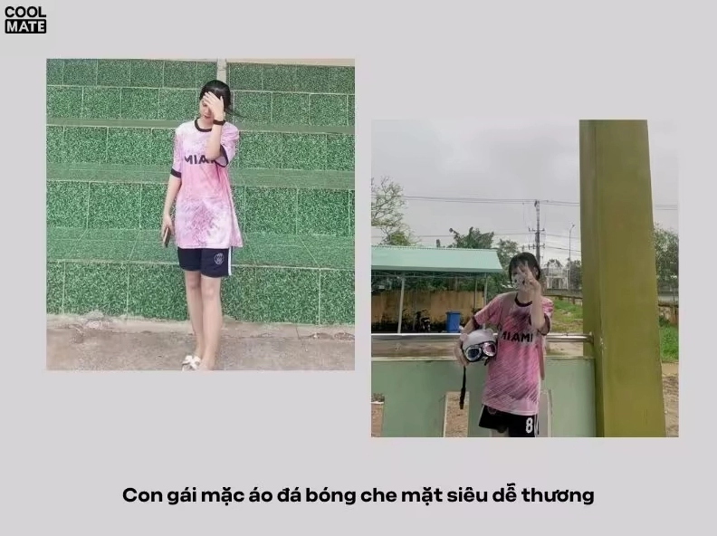 Gái xinh che mặt đáng yêu trong chiếc áo MU