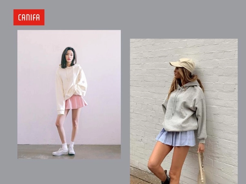 Gái xinh mặc hoodie phối chân váy tennis khoe vẻ đẹp năng động đầy quyến rũ