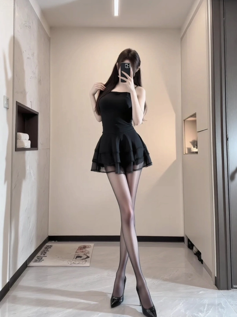 Gái xinh mặc váy ngắn đen sexy quyến rũ