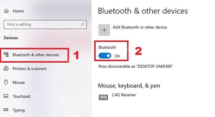 Hướng dẫn chi tiết cách bắn bluetooth từ điện thoại vào laptop nhanh chóng và hiệu quả nhất 2026 2 Giao diện bật tính năng nhận diện thiết bị trên máy tính xách tay