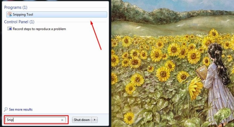 Giao diện công cụ Snipping Tool trên hệ điều hành Windows