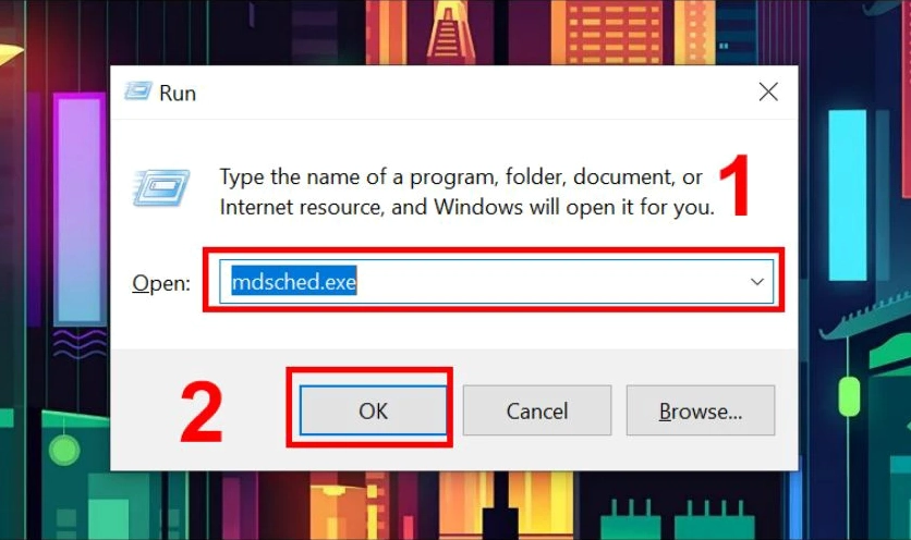 Hướng dẫn chi tiết cách kiểm tra RAM laptop chính xác nhất 2026 7 Giao diện công cụ Windows Memory Diagnostic trên máy tính