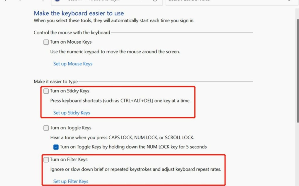 Giao diện Control Panel trên hệ điều hành Windows