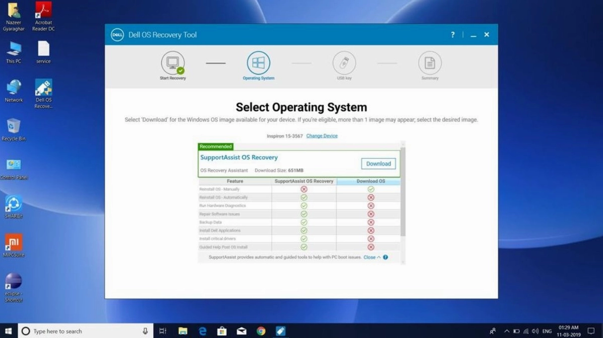 Hướng dẫn chi tiết cách mở nguồn laptop Dell khi gặp sự cố không lên màn hình 15 Giao diện Dell OS Recovery Tool