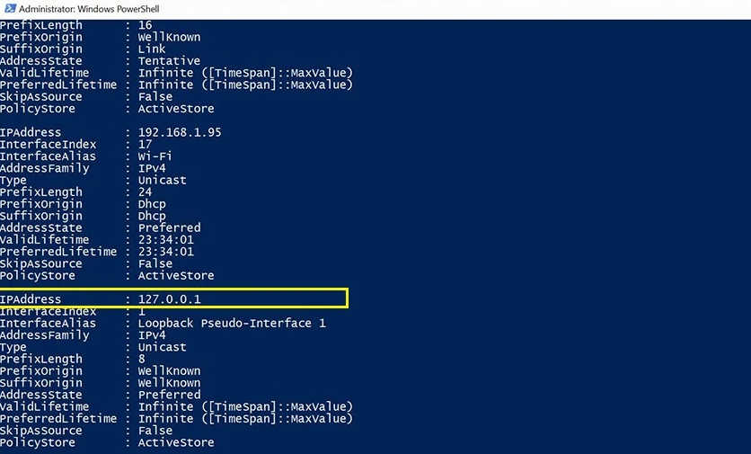 Giao diện dòng lệnh của công cụ Windows PowerShell
