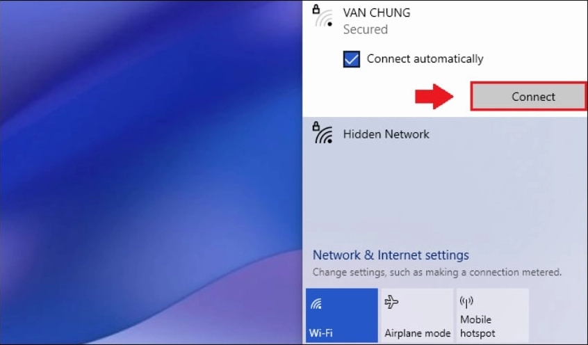 Giao diện kết nối mạng không dây trên phiên bản phần mềm cũ