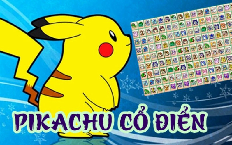 Giao diện màn hình chính của trò chơi Pikachu cổ điển