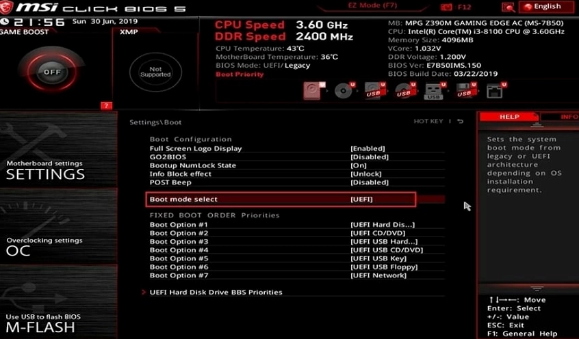 Hướng dẫn chi tiết cách boot laptop HP vào BIOS và Boot Menu nhanh chóng 25 Giao diện Menu BIOS và BOOT đậm chất gaming của laptop MSI