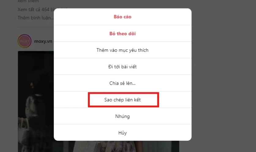 Giao diện minh họa cách tải ảnh từ mạng xã hội Instagram
