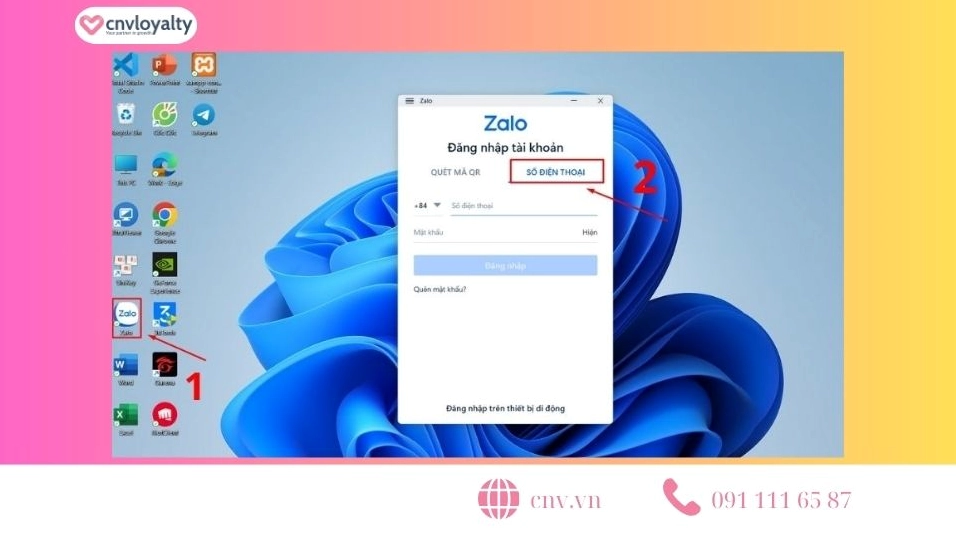 Giao diện thông báo quá trình truy cập tài khoản Zalo bằng số điện thoại đang diễn ra