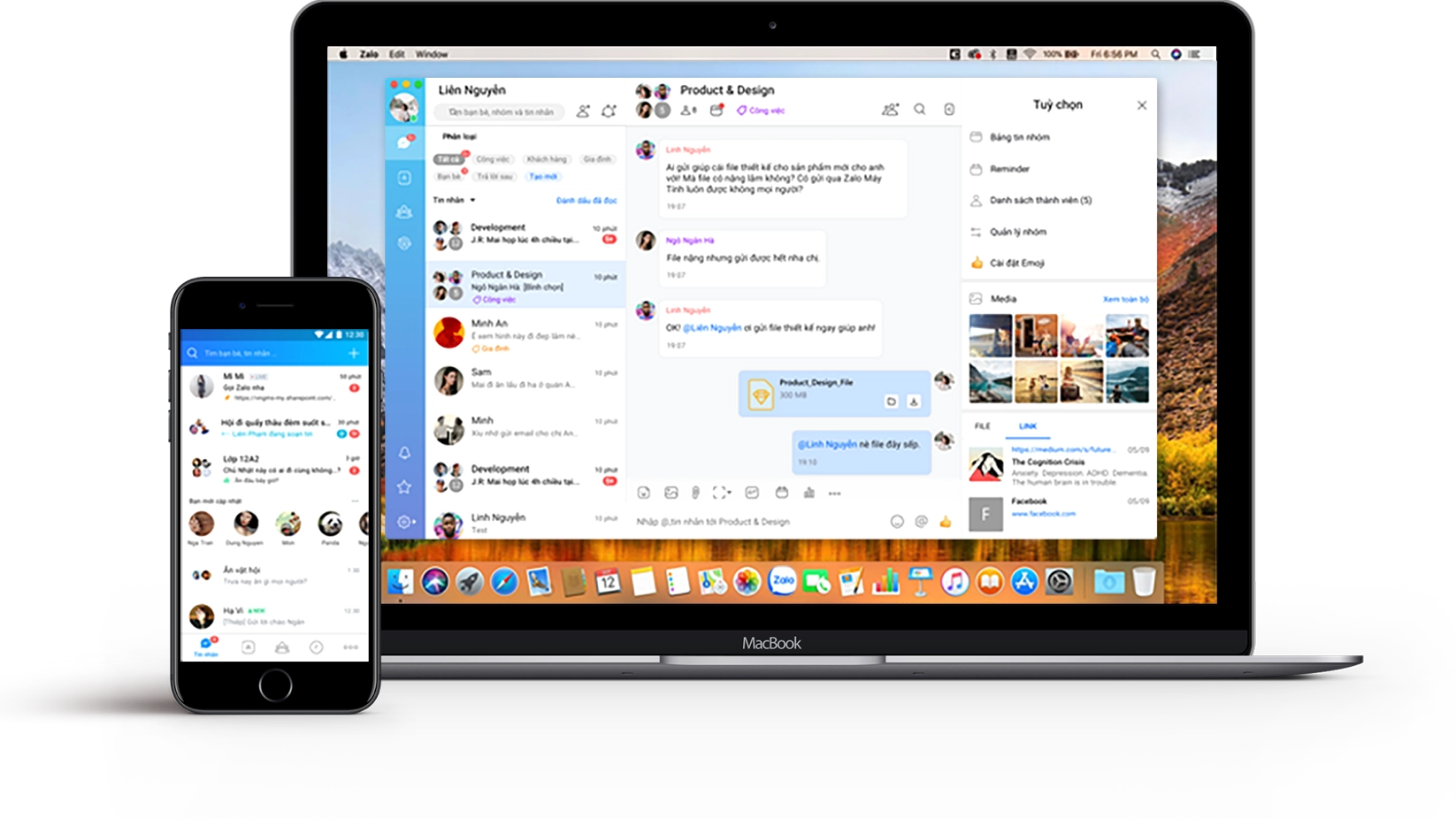 Giao diện trang tải Zalo nhắn gửi yêu thương trên đa nền tảng Windows iOS Android