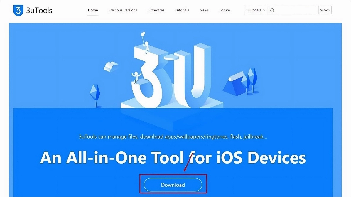 Giao diện trang web tải phần mềm 3uTools hỗ trợ quản lý iPhone trên máy tính