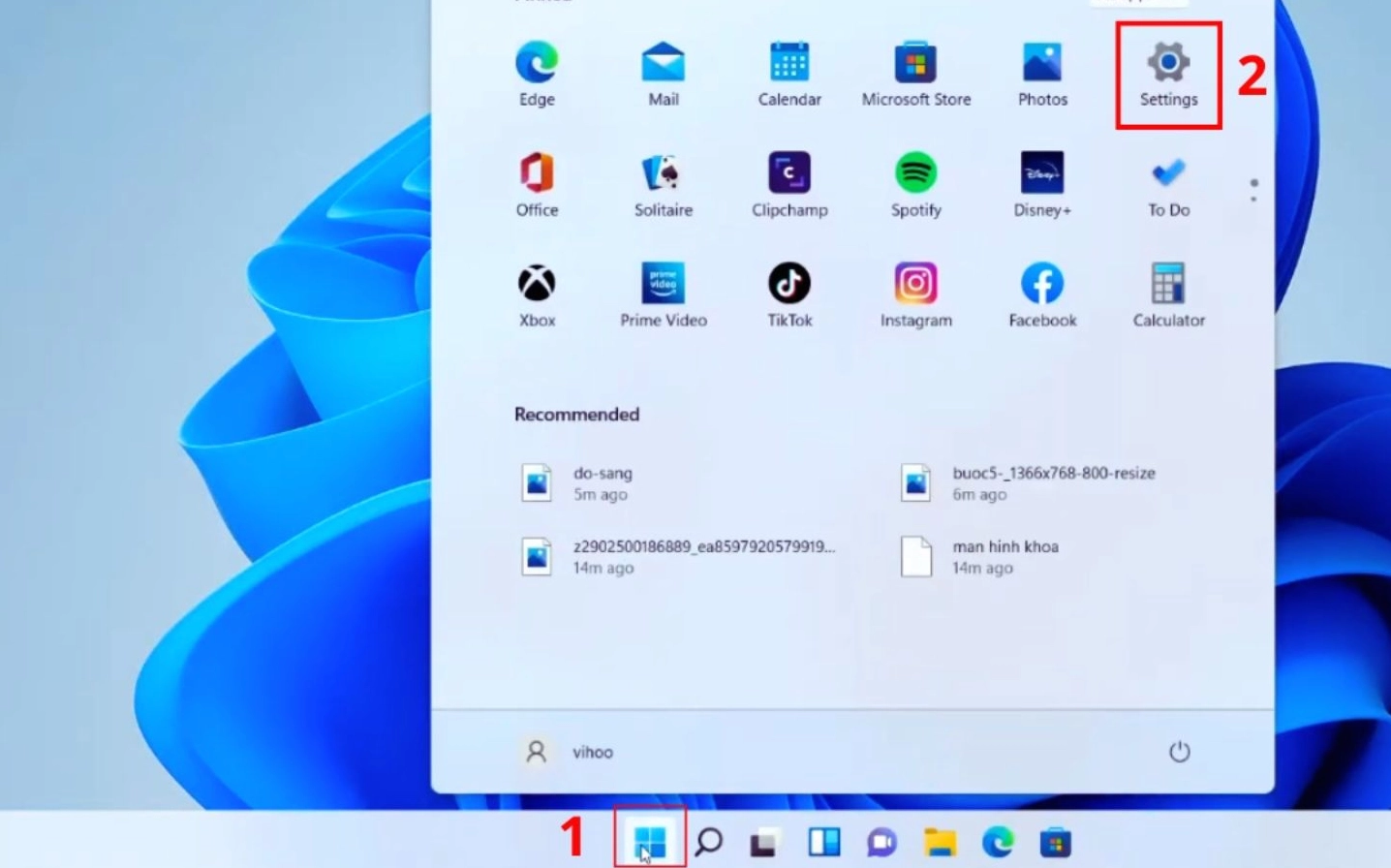 Giao diện vô hiệu hóa ứng dụng chạy ngầm thông qua mục Settings trên Windows 11