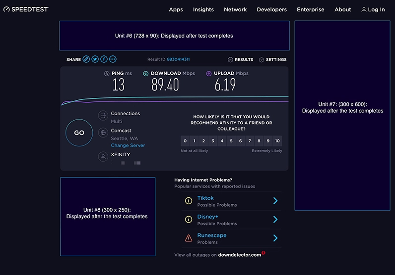 Hướng dẫn chi tiết cách kiểm tra tốc độ mạng trên laptop chuẩn xác nhất 2026 8 Giao diện website Speedtest by Ookla