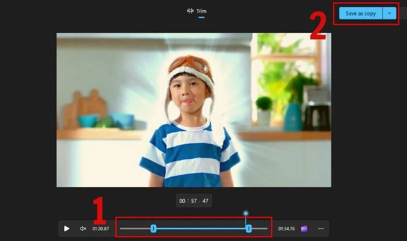 Giới hạn vùng muốn cắt video trên máy tính