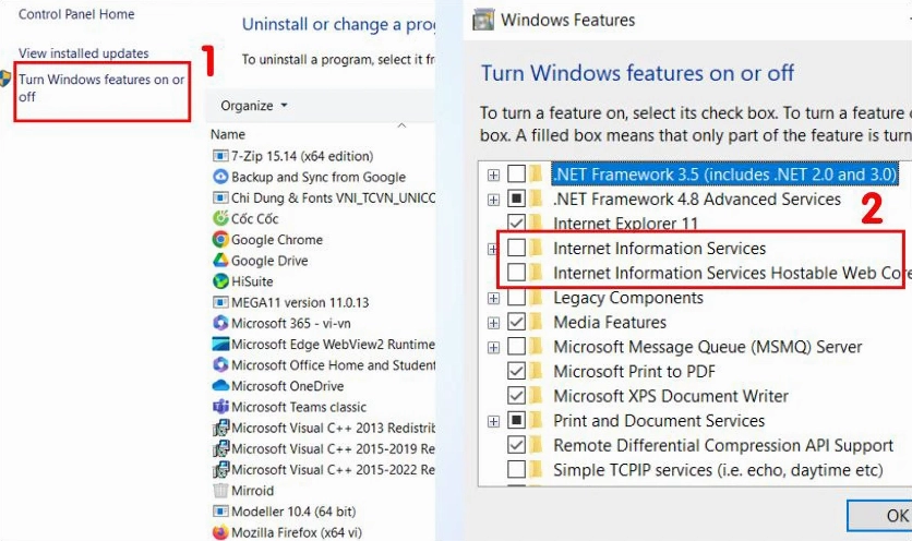 Gỡ bỏ phần mềm và tính năng không cần thiết
