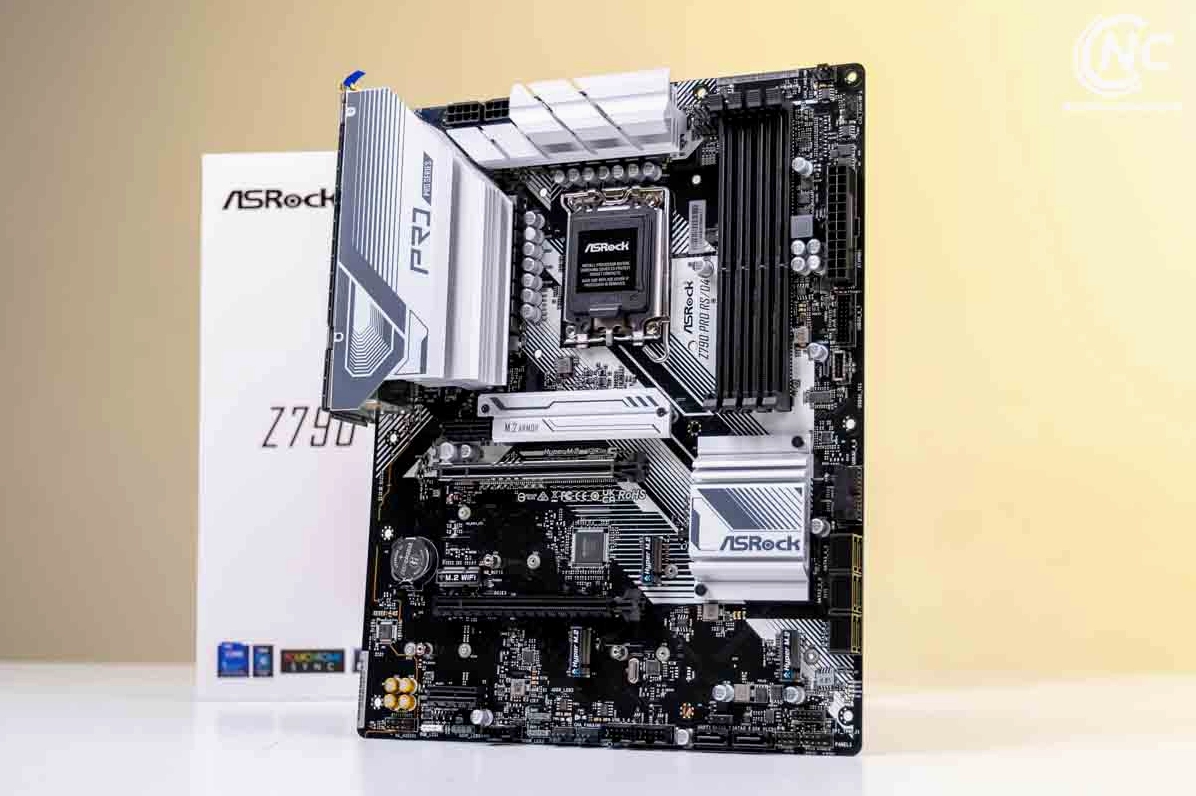 Hướng dẫn chi tiết cách quên pass wifi trên laptop đơn giản và hiệu quả nhất 2026 16 Hình ảnh bo mạch chủ ASROCK Z790 PRO RS/D4 với nhiều linh kiện cao cấp