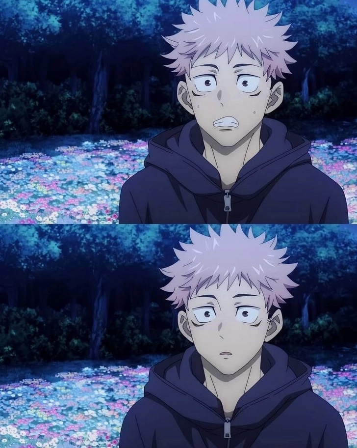 Hình ảnh đáng yêu kết hợp giữa nhân vật Itadori và chú mèo nhỏ