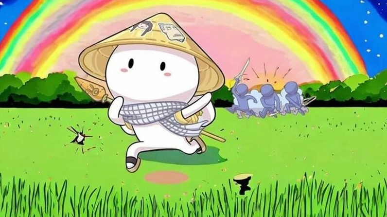 Hình ảnh giới thiệu về nhân vật thỏ bảy màu meme đình đám