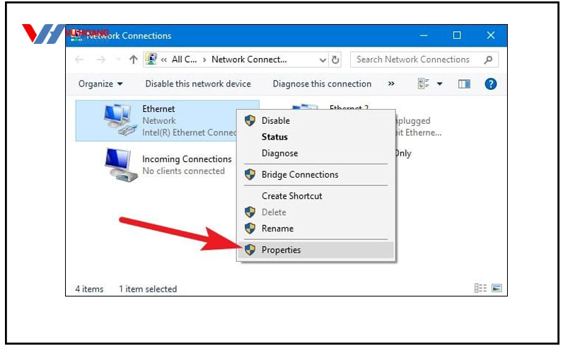 Hình ảnh mặt sau của đầu ghi hình hiển thị các cổng kết nối