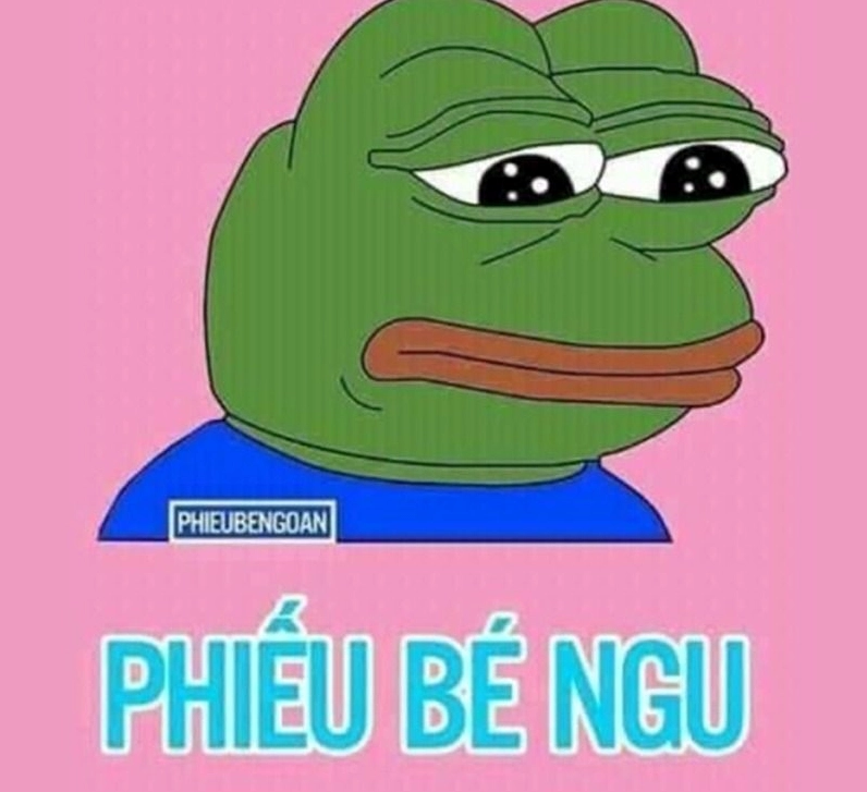 Hình ảnh meme ếch xanh cầm phiếu bé ngu ngộ nghĩnh