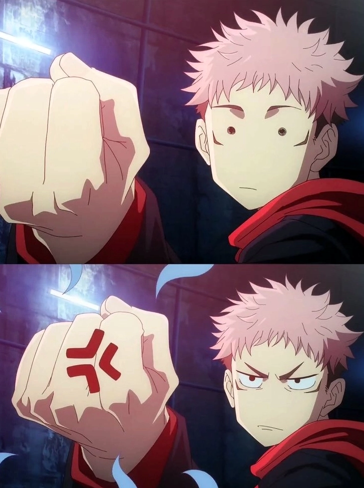 Hình ảnh meme hài hước của Itadori tạo ra tiếng cười sảng khoái