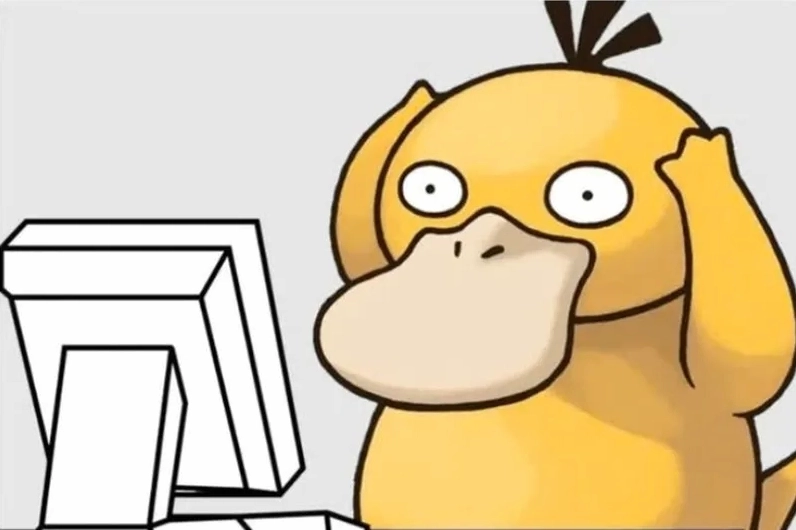 Hình ảnh meme vịt vàng với biểu cảm ngơ ngác hỏi chấm cực kỳ đáng yêu