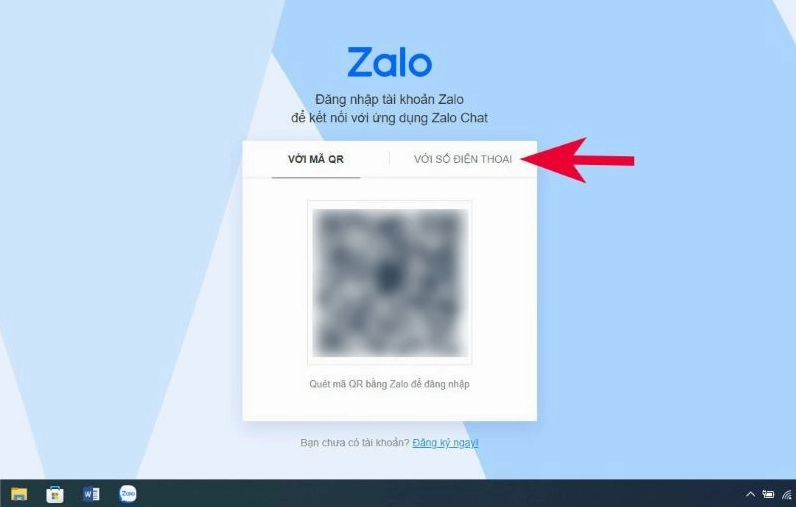 Hình ảnh minh họa bước 1 trong cách đăng nhập Zalo bằng số điện thoại và mật khẩu cá nhân