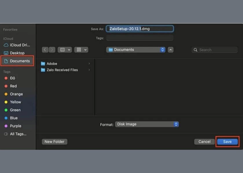 Hình ảnh minh họa bước 2 hiển thị quá trình tải xuống bộ cài Zalo trên Macbook