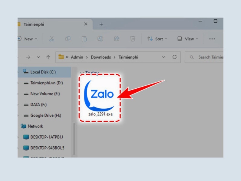 Hình ảnh minh họa bước 2 khi hệ thống đang tiến hành cài đặt Zalo về máy tính Windows