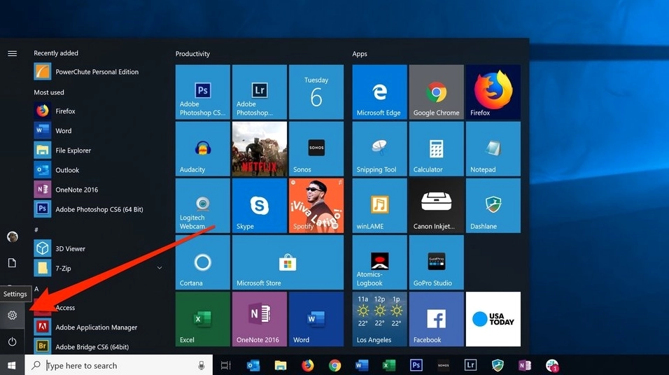 Hình ảnh minh họa thao tác mở setting để kết nối Airpods với PC Windows