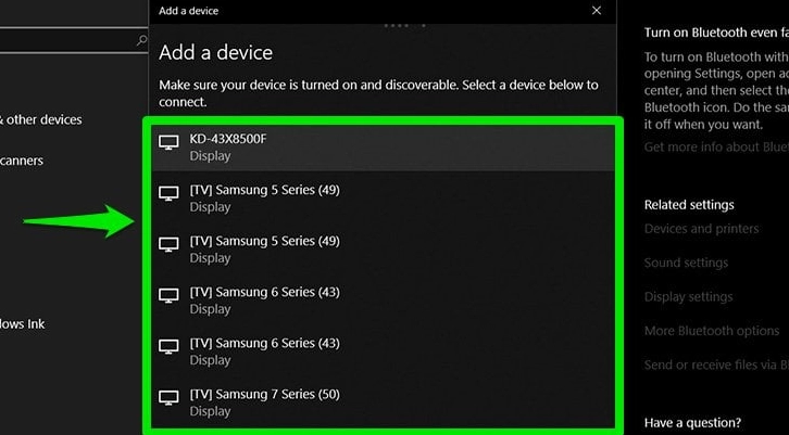 Hình ảnh tivi đã kết nối thành công