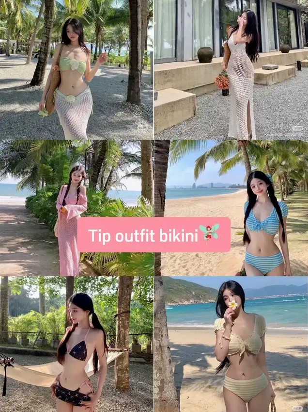 Hình ảnh tổng hợp các gợi ý trang phục bikini đi biển quyến rũ