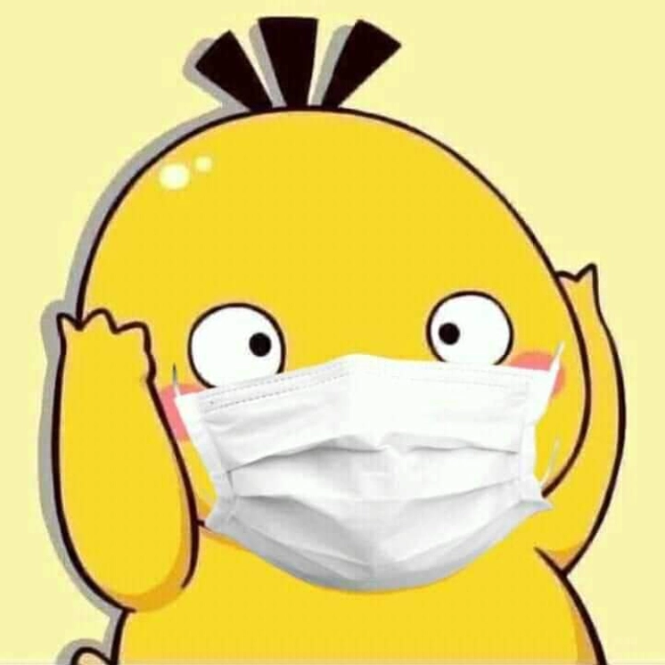 Hình ảnh vịt meme đeo khẩu trang y tế phòng chống dịch bệnh rất nghiêm túc