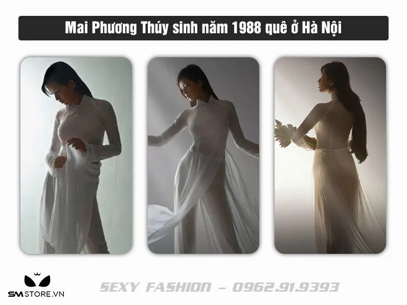 Hoa hậu Mai Phương Thúy tự tin khoe vóc dáng với áo dài siêu mỏng