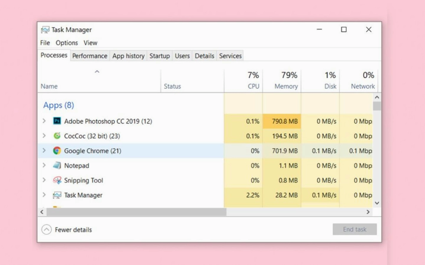 Hướng dẫn cách kiểm tra chi tiết những ứng dụng nào đang tiêu tốn tài nguyên hệ thống khi chạy ngầm