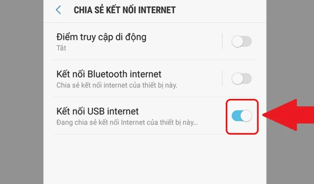 Hướng dẫn chia sẻ mạng từ điện thoại sang máy tính bằng cáp USB