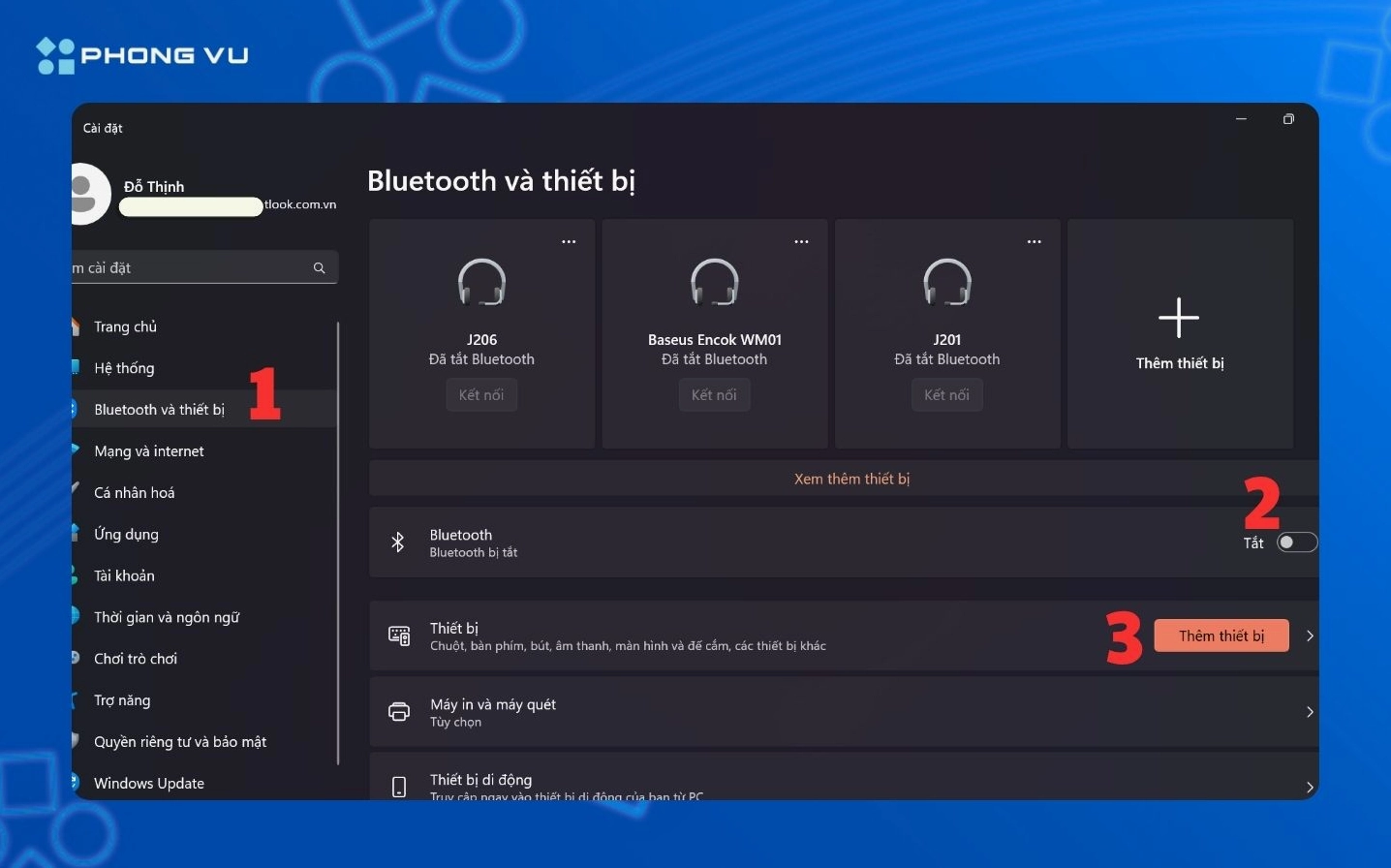 hướng dẫn kết nối tai nghe, loa Bluetooth trên Windows 11