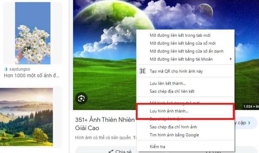 Hướng dẫn lưu hình ảnh trên Google tìm kiếm về máy tính