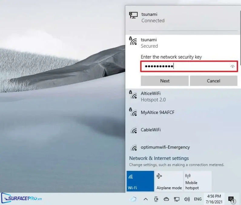 Kết nối thành công trên MacBook